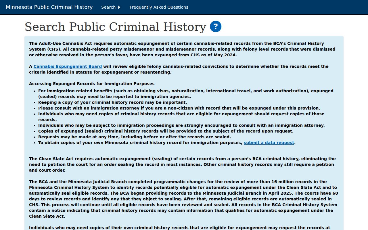 Blank Minnesota BCA criminal history search form for Polk County outstanding warrants context